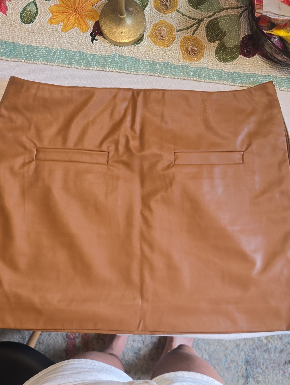 a new day Tan Faux Leather Mini Skirt